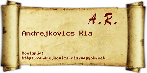Andrejkovics Ria névjegykártya
